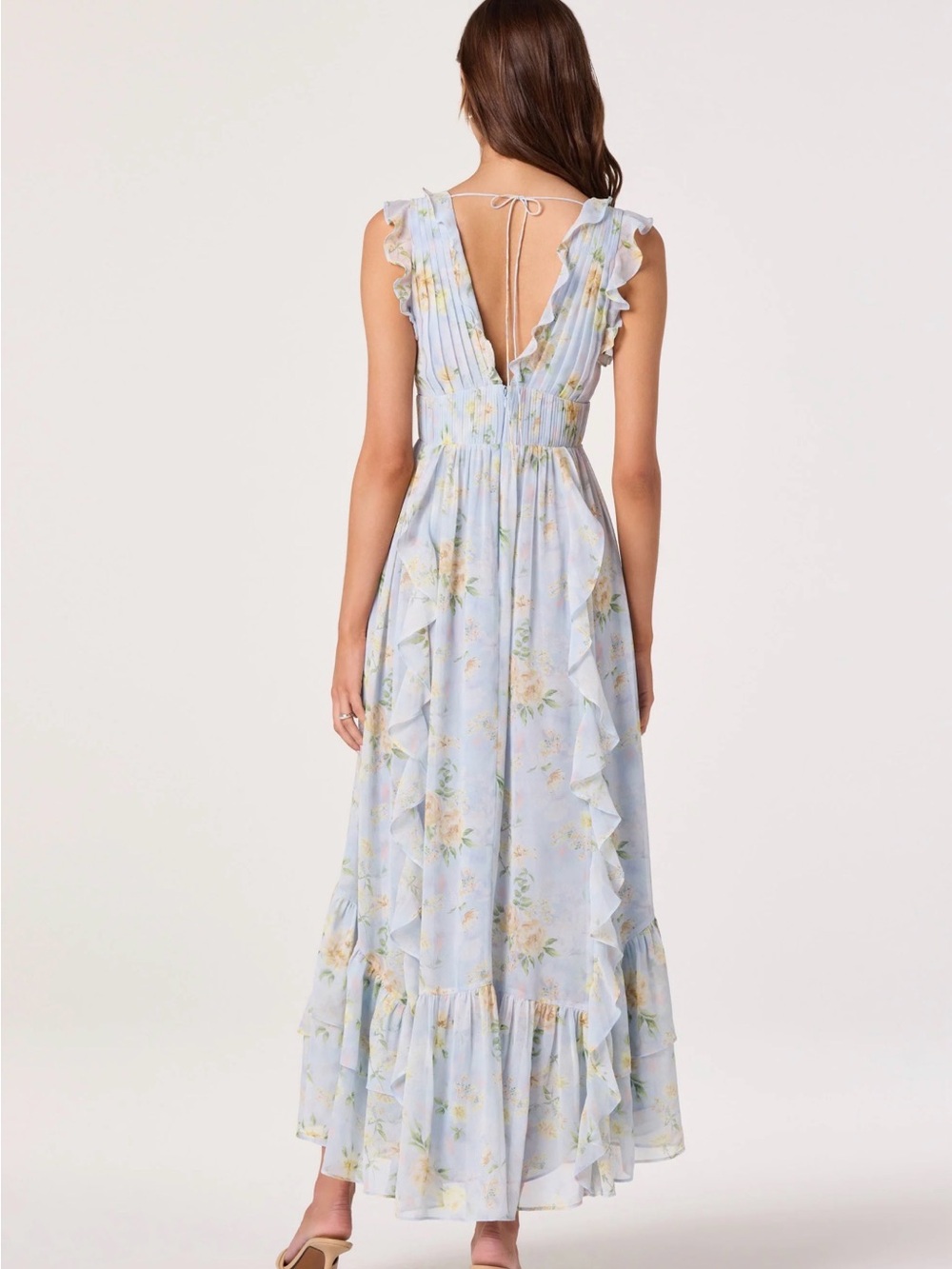 Kindra Ruffle Deep-V Maxi Dress - Picture 2 of 4